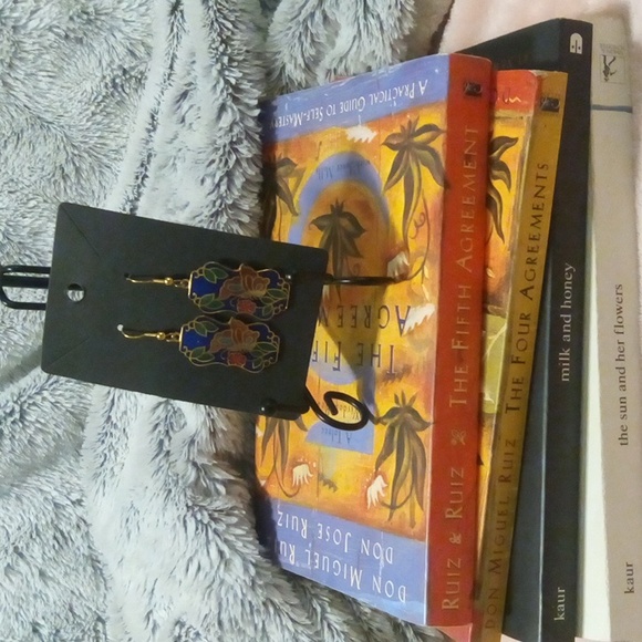 Vintage 80's costume butterfly earrings - Picture 1 of 3